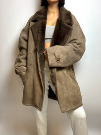 Braune Jacke aus Vintage-Lammfell M/L 