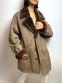 Braune Jacke aus Vintage-Lammfell M/L 