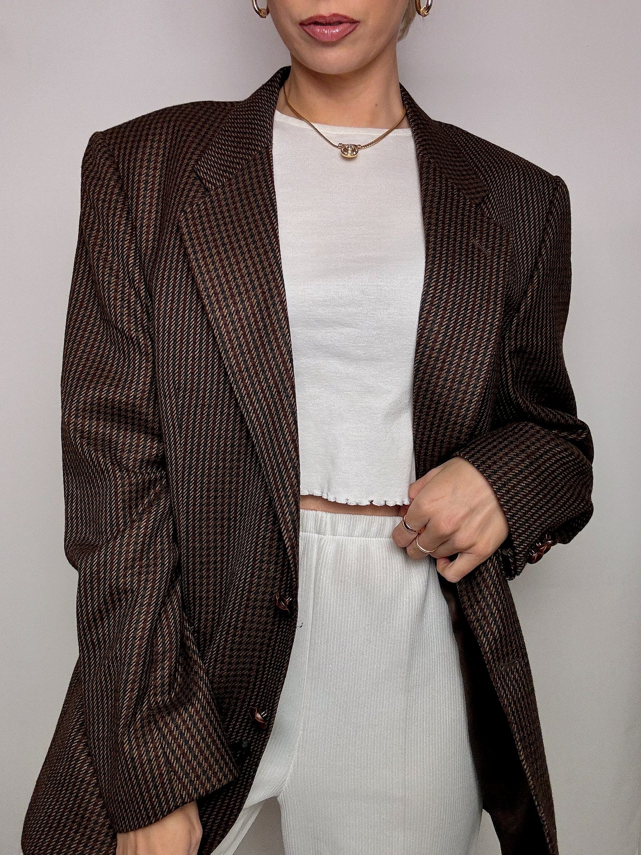 Blazer en laine marron XL vintage