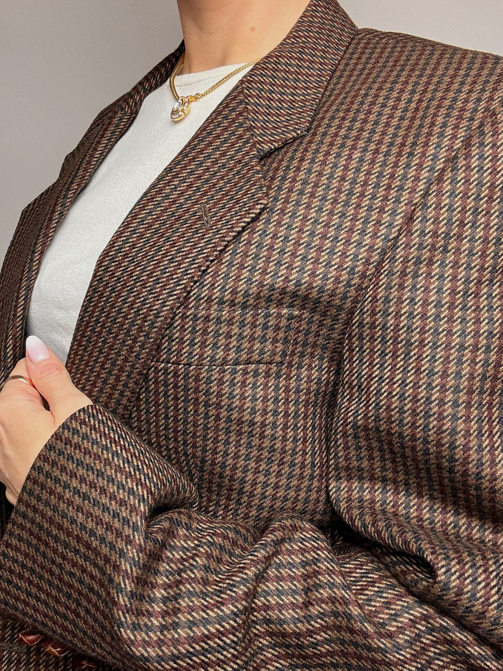Vintage XL brauner Wollblazer