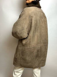 Braune Jacke aus Vintage-Lammfell M/L 