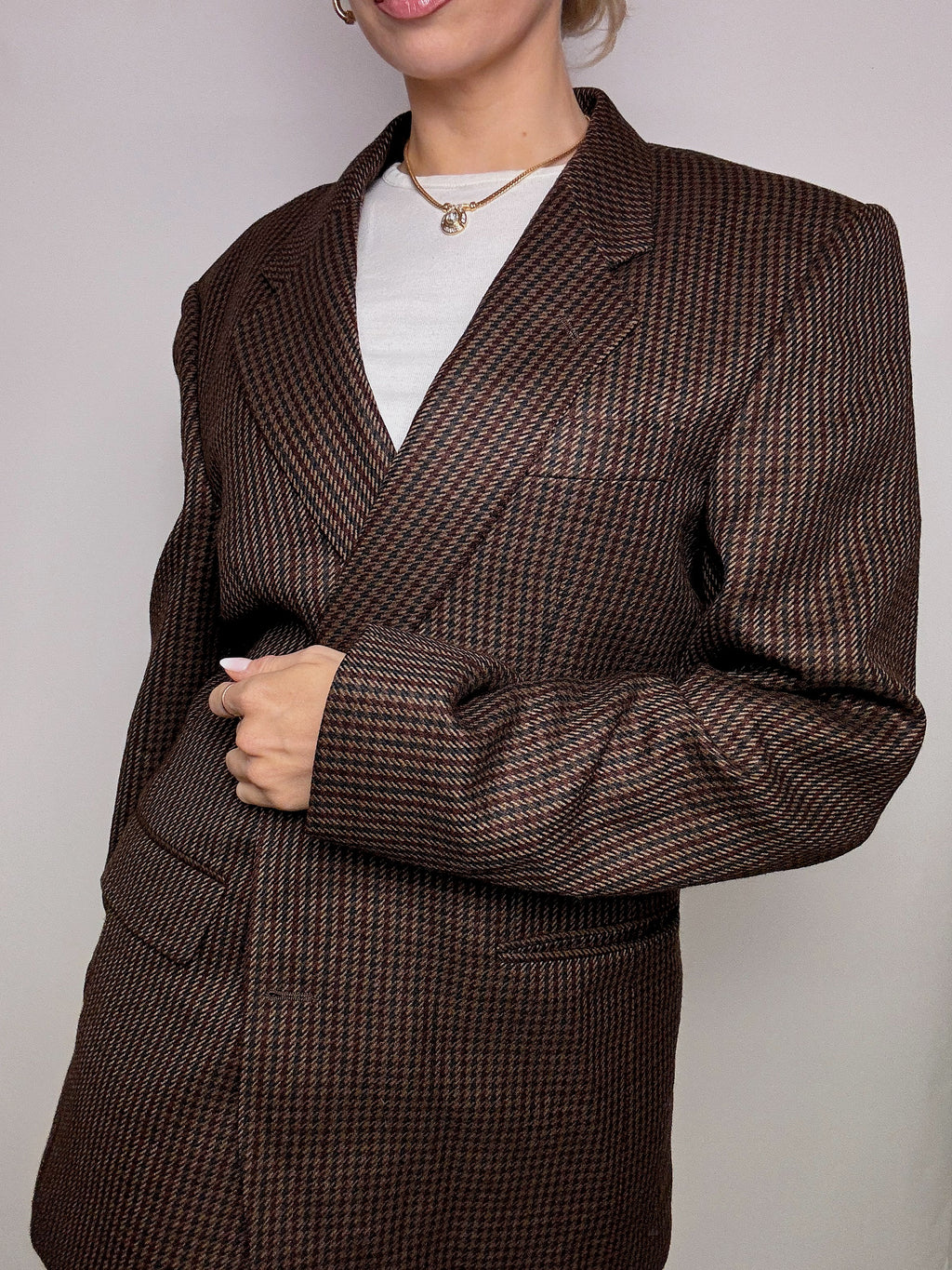 Vintage XL brauner Wollblazer