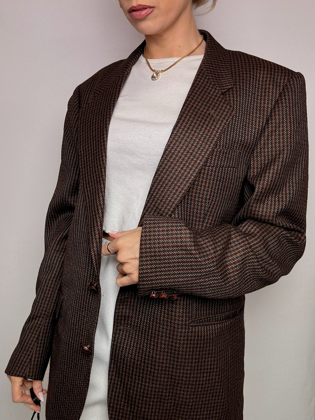Vintage XL brauner Wollblazer