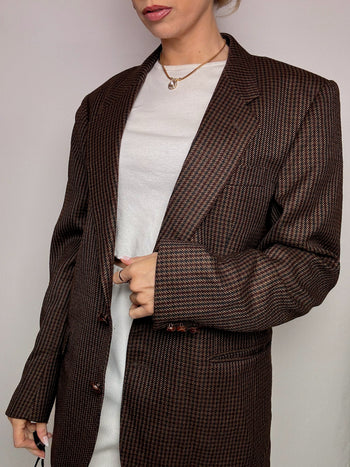 Blazer en laine marron XL vintage