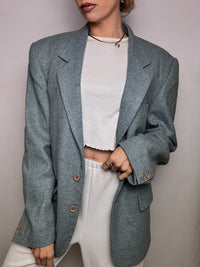 Vintage XL blaugrauer Wollblazer