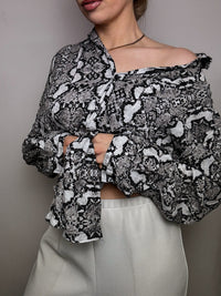 Chemise fluide imprimée python XL vintage
