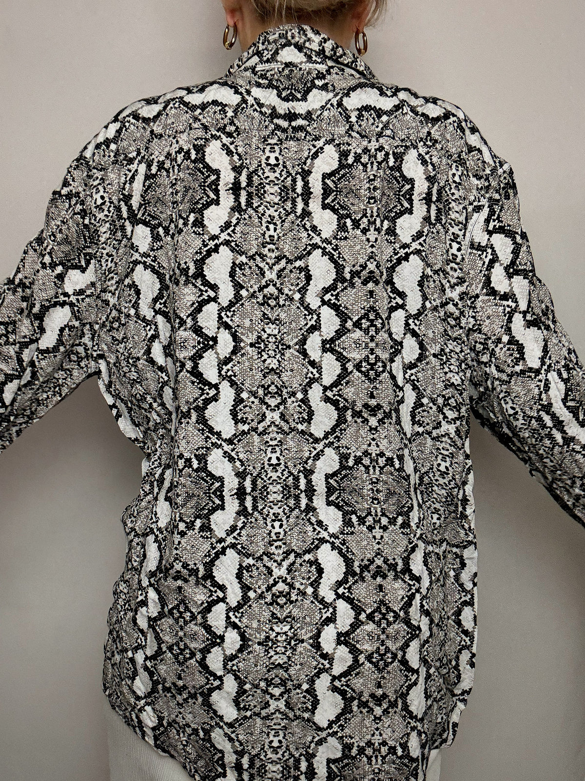 Chemise fluide imprimée python XL vintage