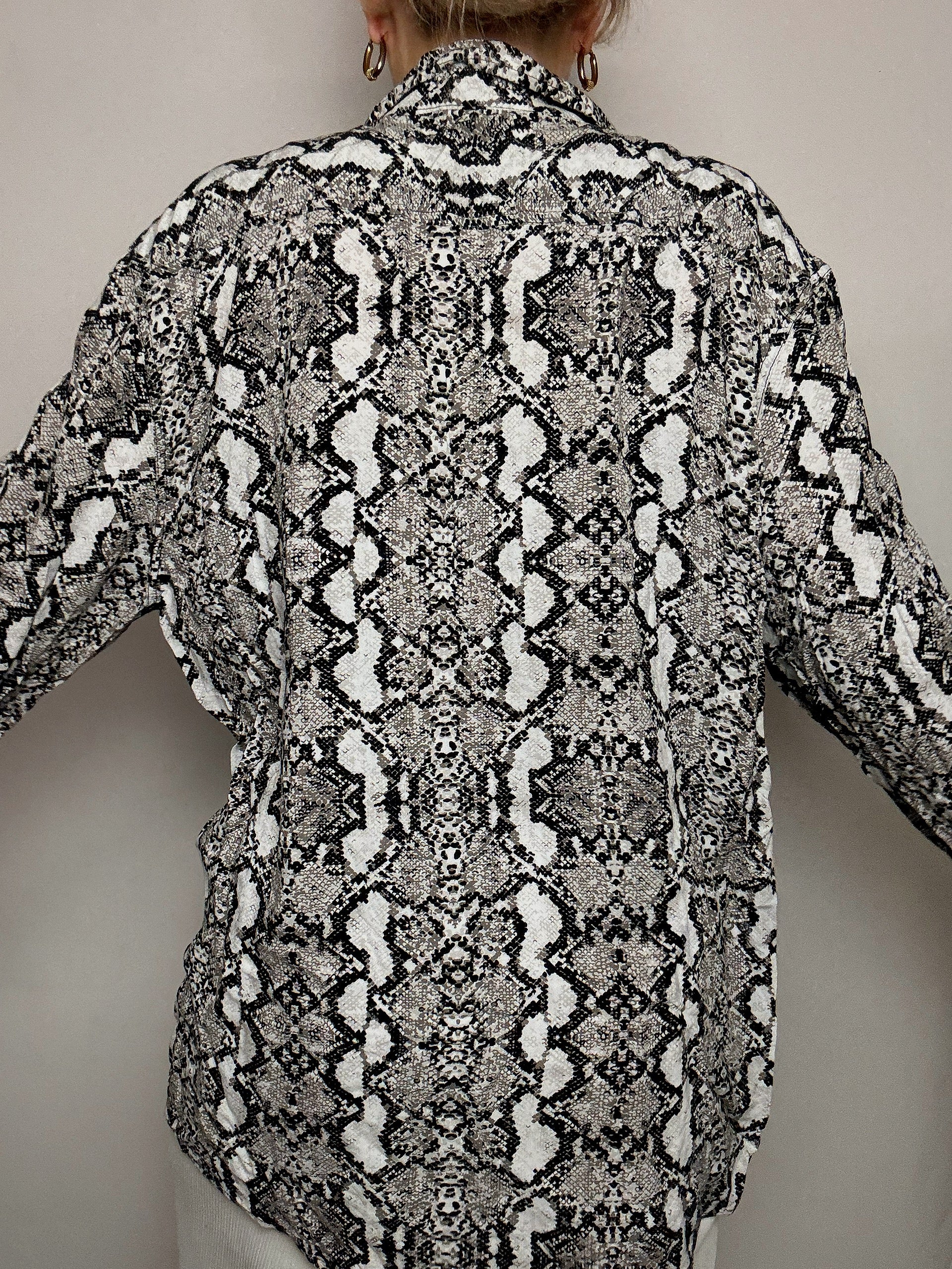Chemise fluide imprimée python XL vintage