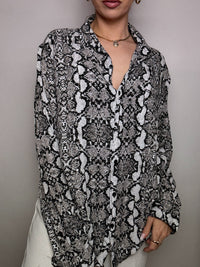 Chemise fluide imprimée python XL vintage