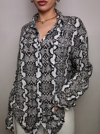 Chemise fluide imprimée python XL vintage