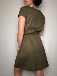 Robe en lin kaki M vintage