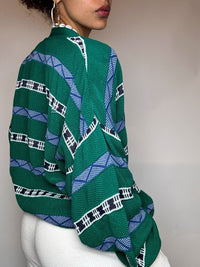 Vintage grüne Strickjacke, Größe L/XL