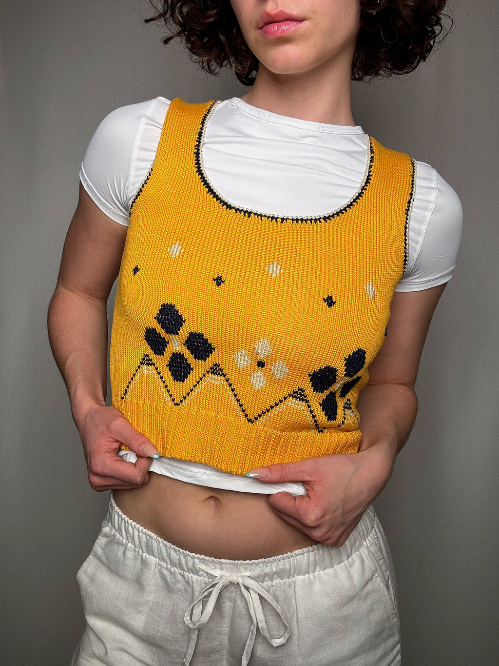 Top jaune Ellesse S vintage