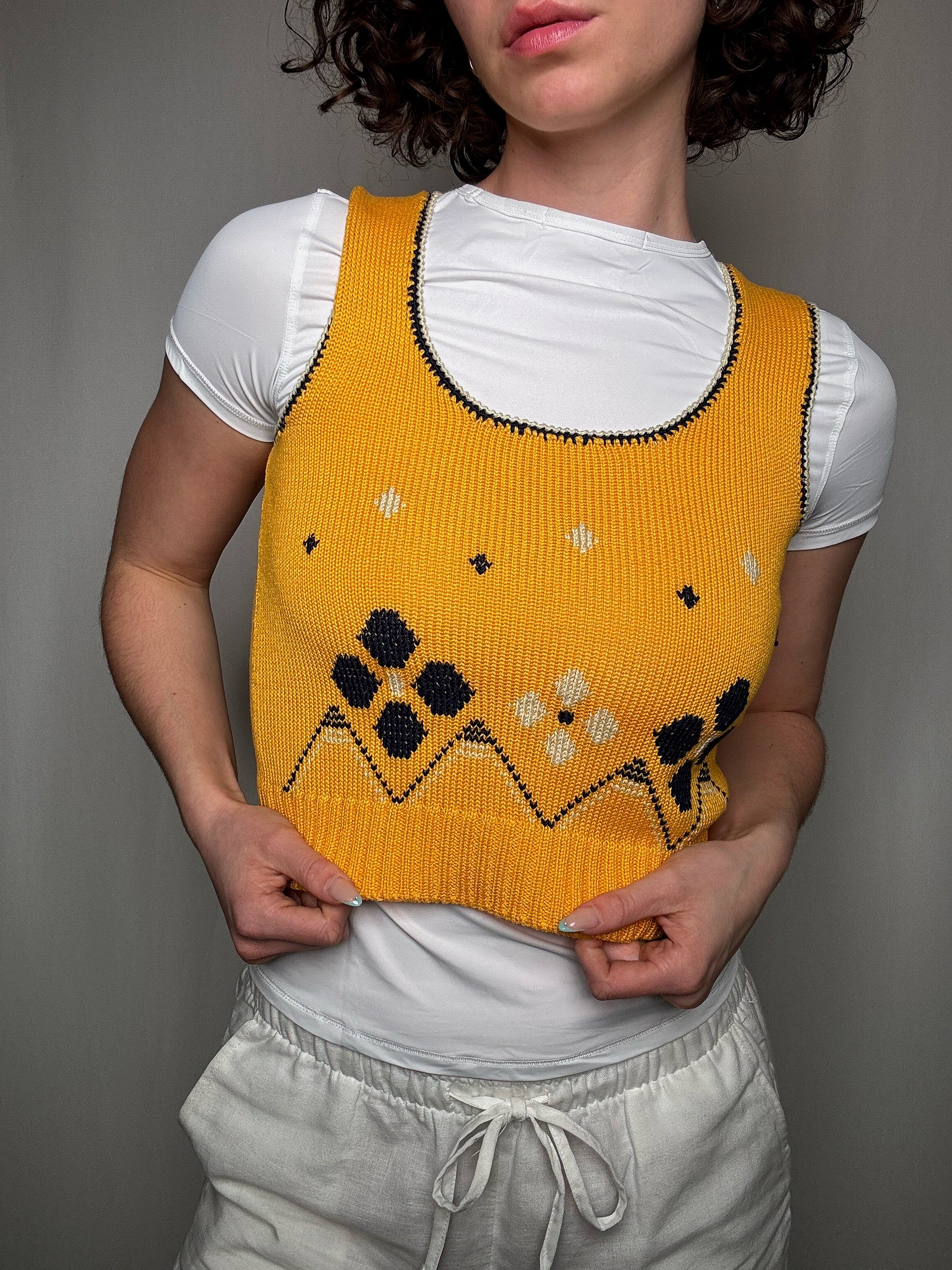 Top jaune Ellesse S vintage