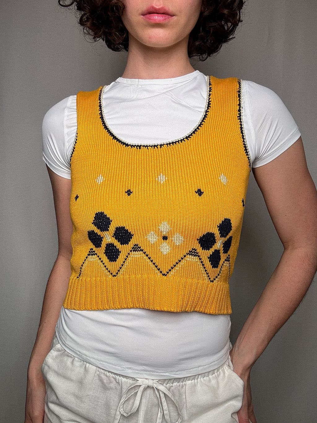 Top jaune Ellesse S vintage