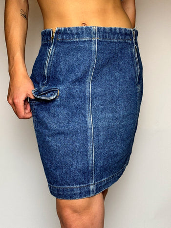 Jupe en jean droite avec détail M vintage