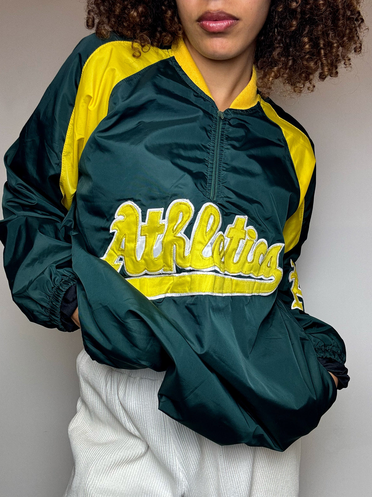 Wintbreaker vert et jaune ATHLETICA M vintage