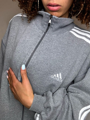 ADIDAS L Vintage schwarze Sportjacke