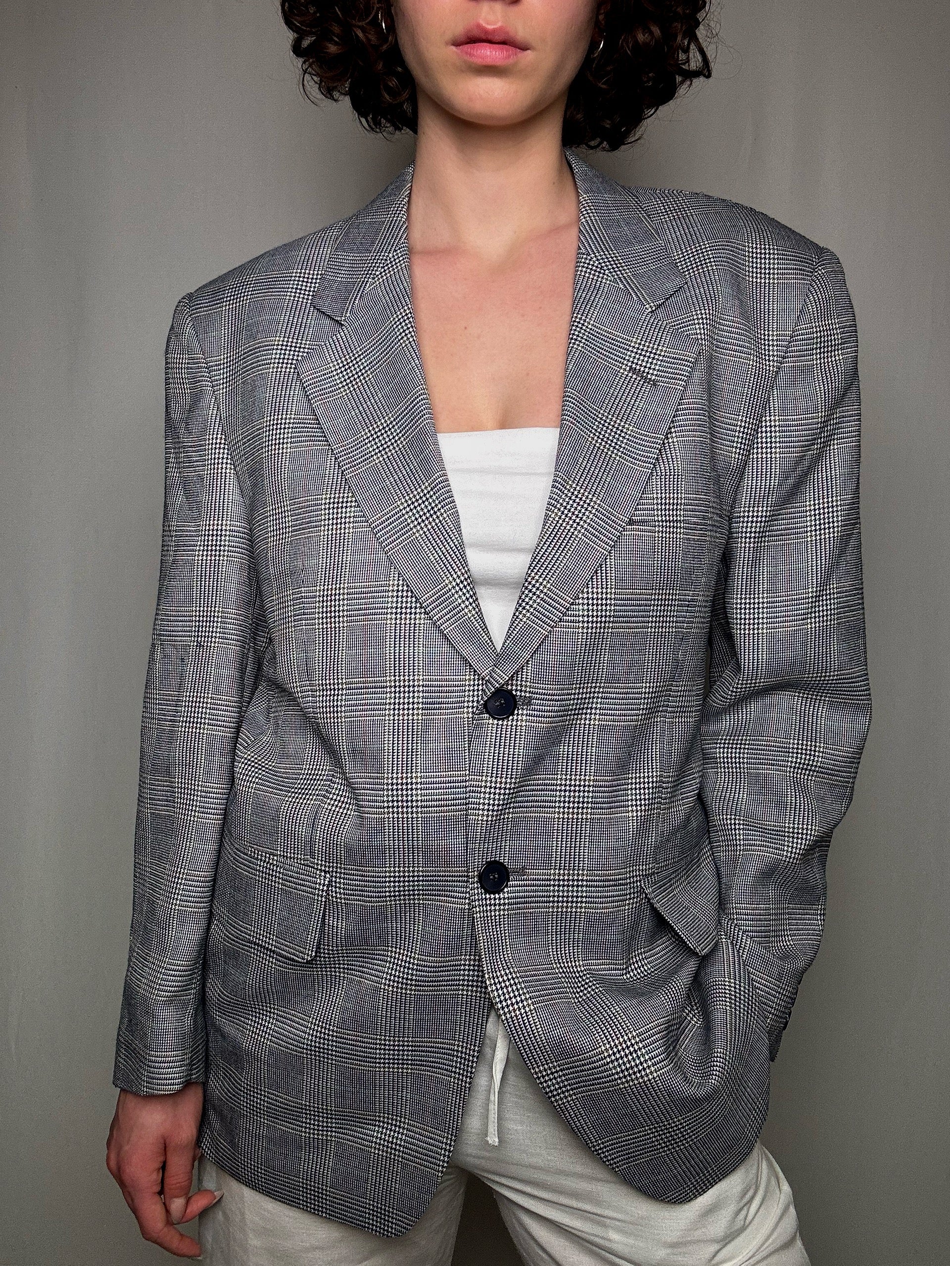 Blazer à carreaux L/XL vintage