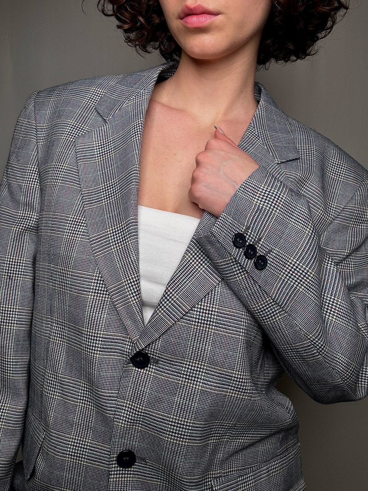 Blazer à carreaux L/XL vintage
