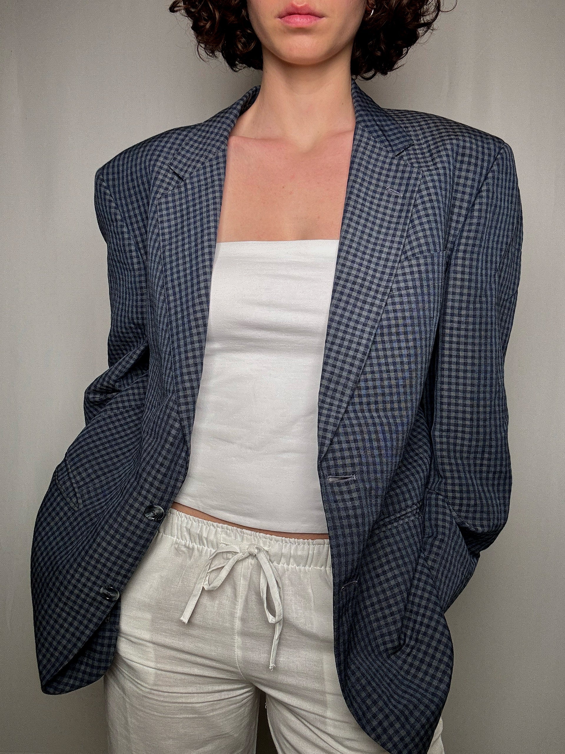 Blazer d'été à carreaux M vintage