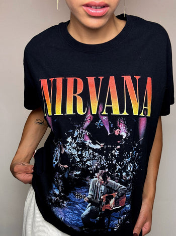 Tee shirt noir NIRVANA L vintage
