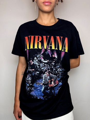Tee shirt noir NIRVANA L vintage