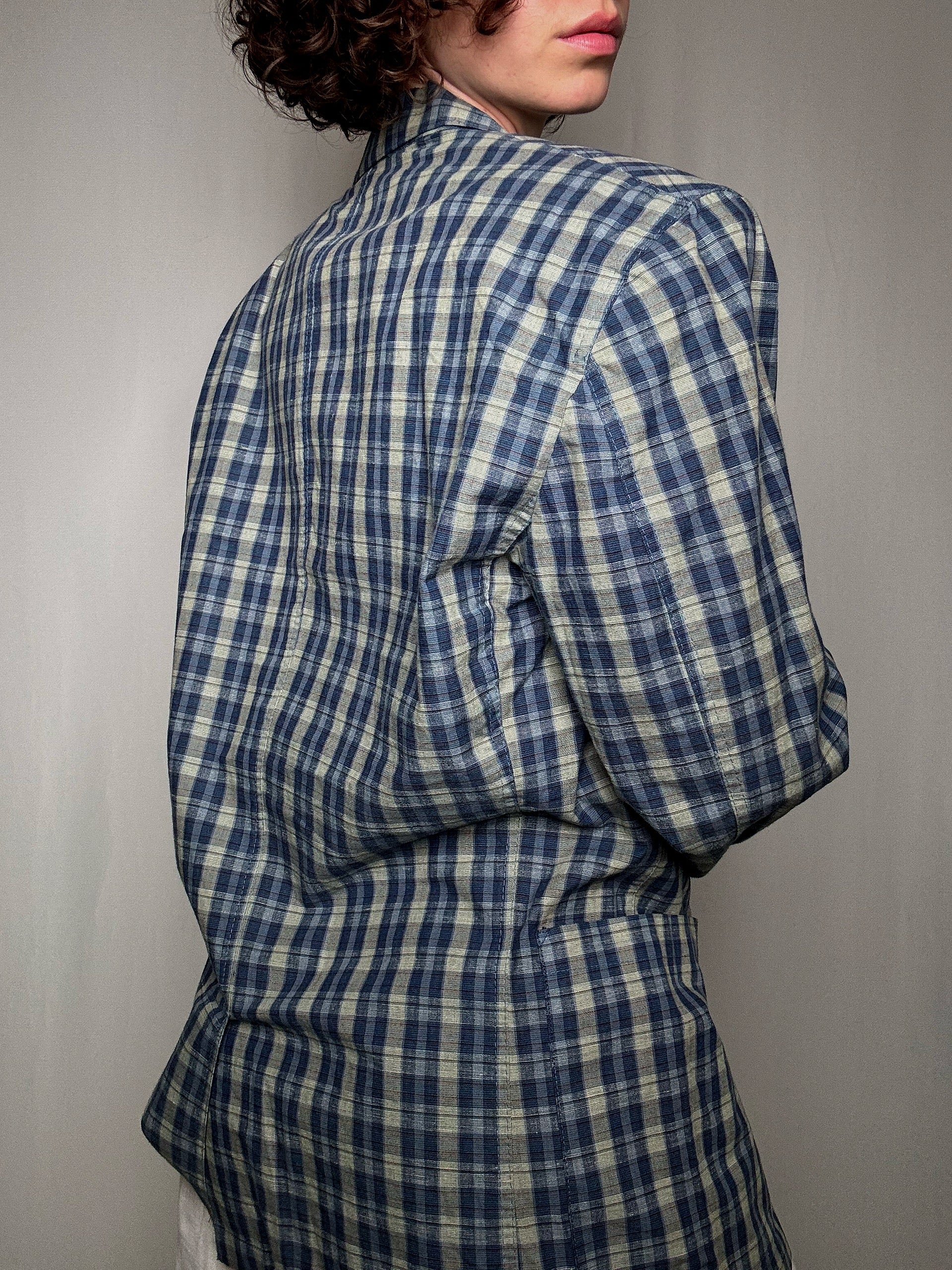 Blazer d'été à carreaux L/XL vintage