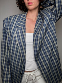Vintage checkered summer blazer L/XL