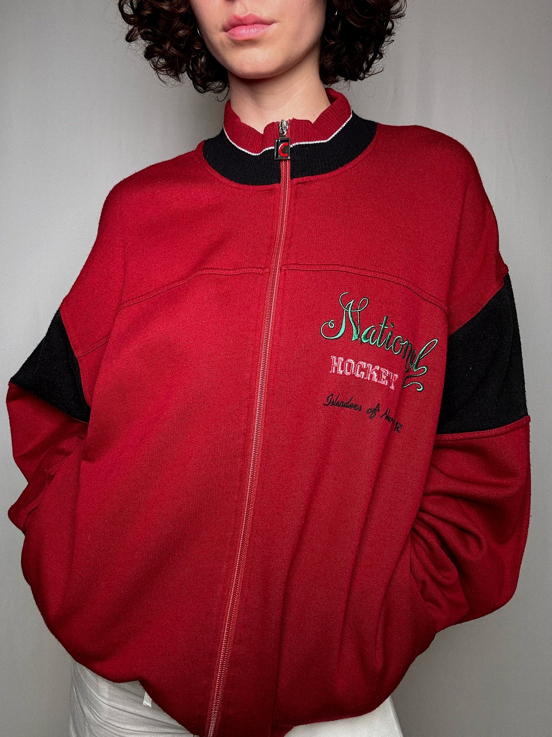 Jacket rouge National Hockey L vintage