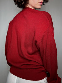 Rote Vintage-Lacoste-Strickjacke S