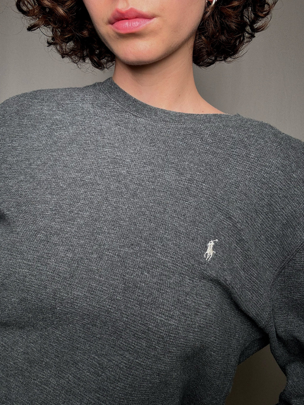 Tshirt waffle gris Ralph Lauren L vintage