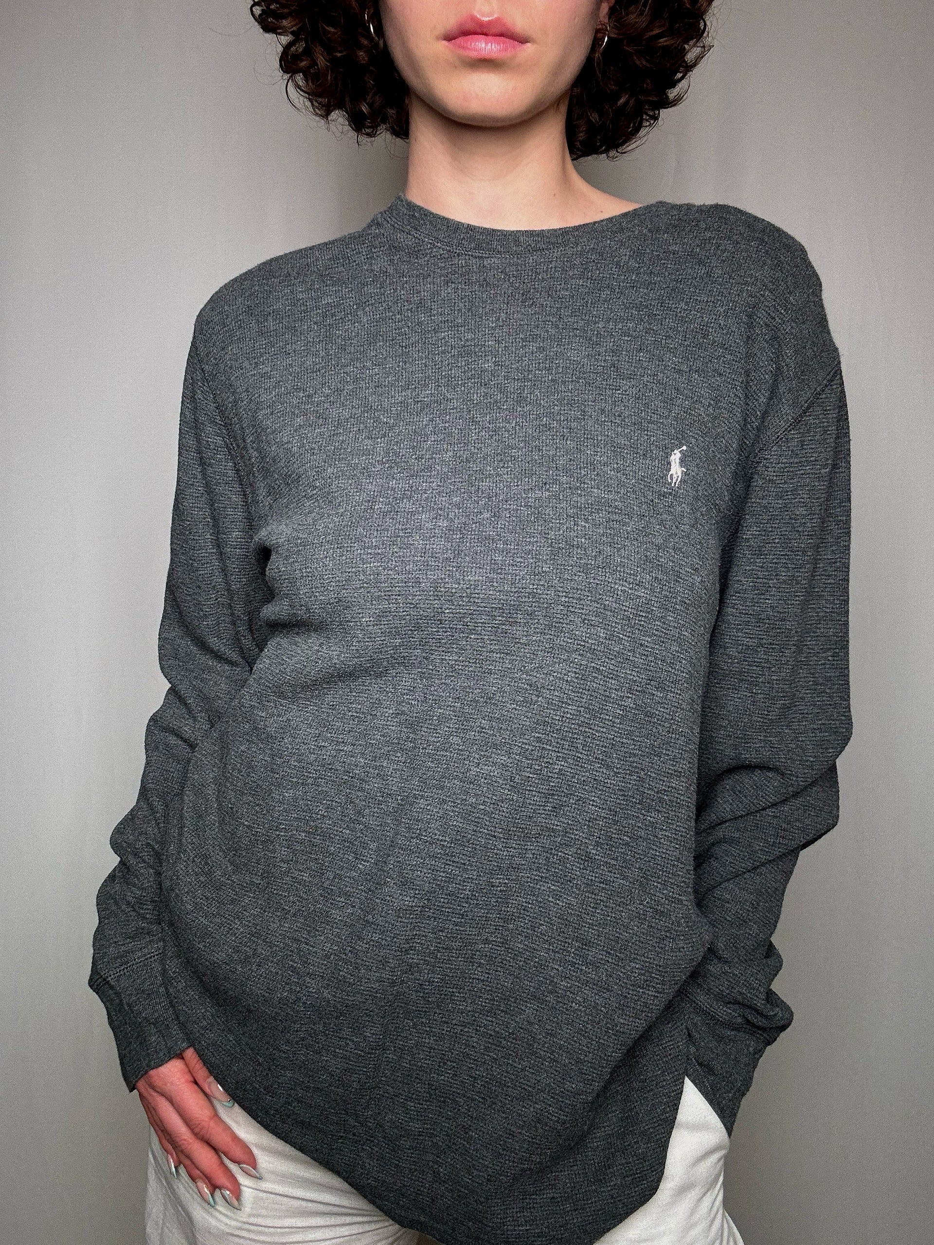 Tshirt waffle gris Ralph Lauren L vintage