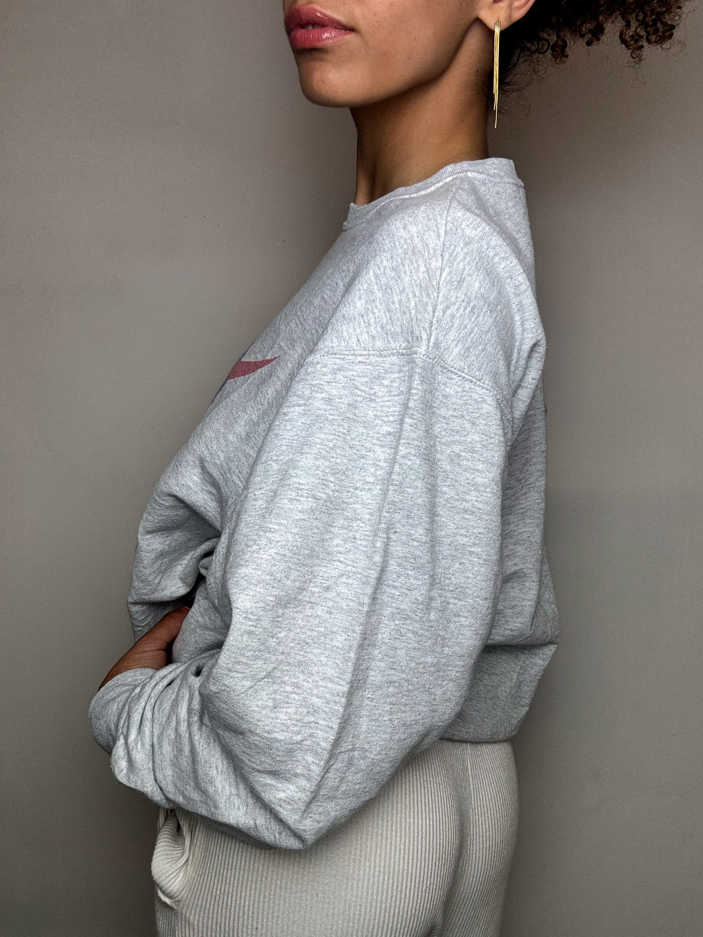 Sweat col rond gris NASA M vintage