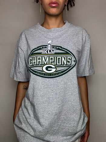 Tee shirt gris REEBOKS x PACKERS L vintage