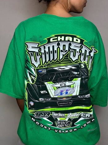 Tee shirt vert racing CHAD SIMPSON XXL vintage
