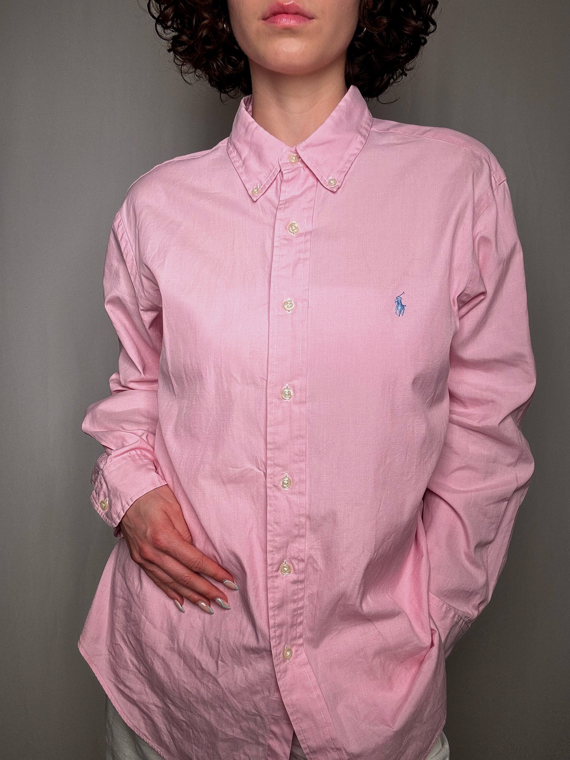 Chemise oxford rose Ralph Lauren M/L vintage
