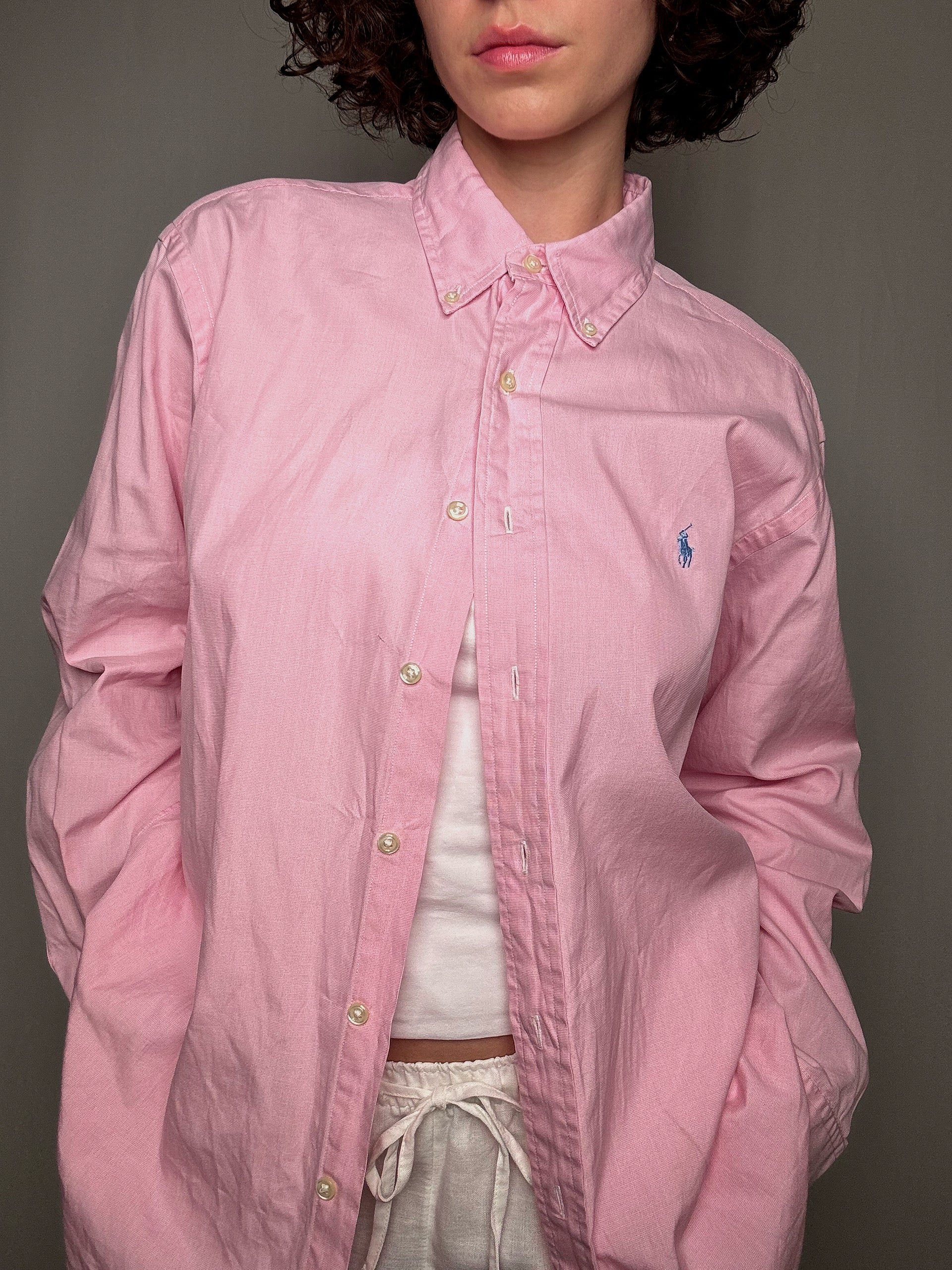 Chemise oxford rose Ralph Lauren M/L vintage