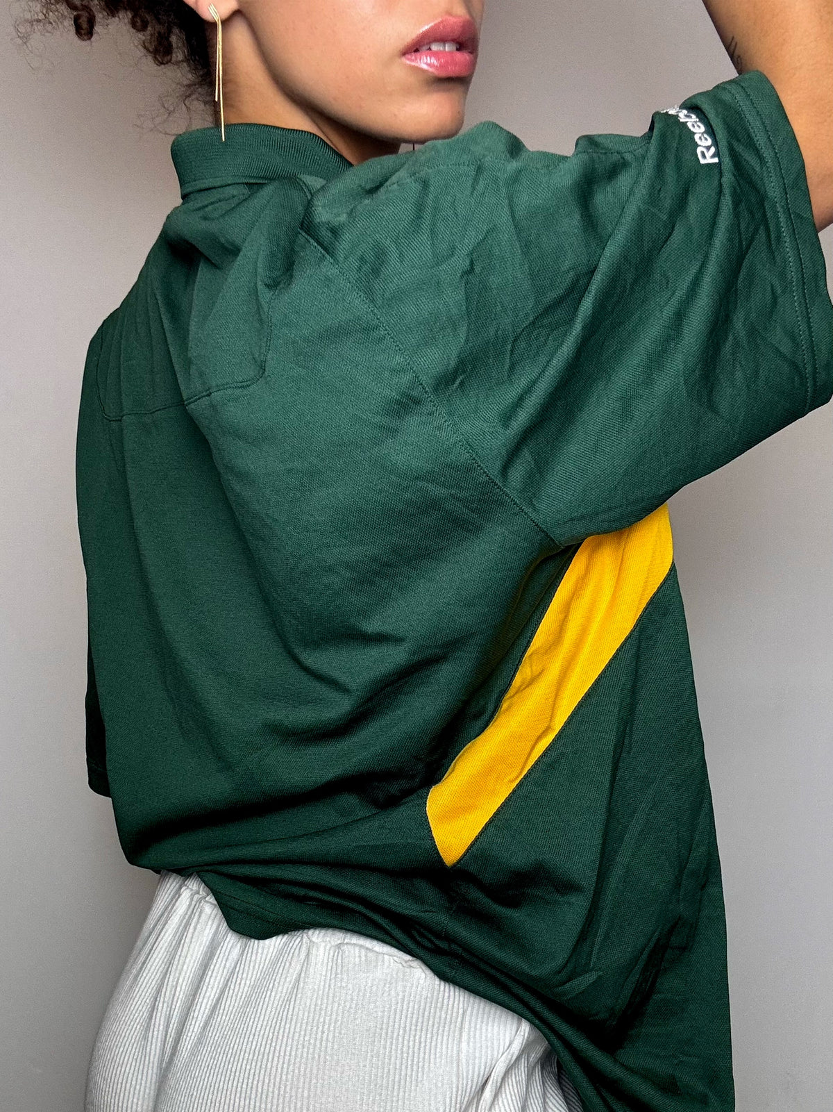 polo de Football americain vert REEBOK x NFL PACKERS L vintage