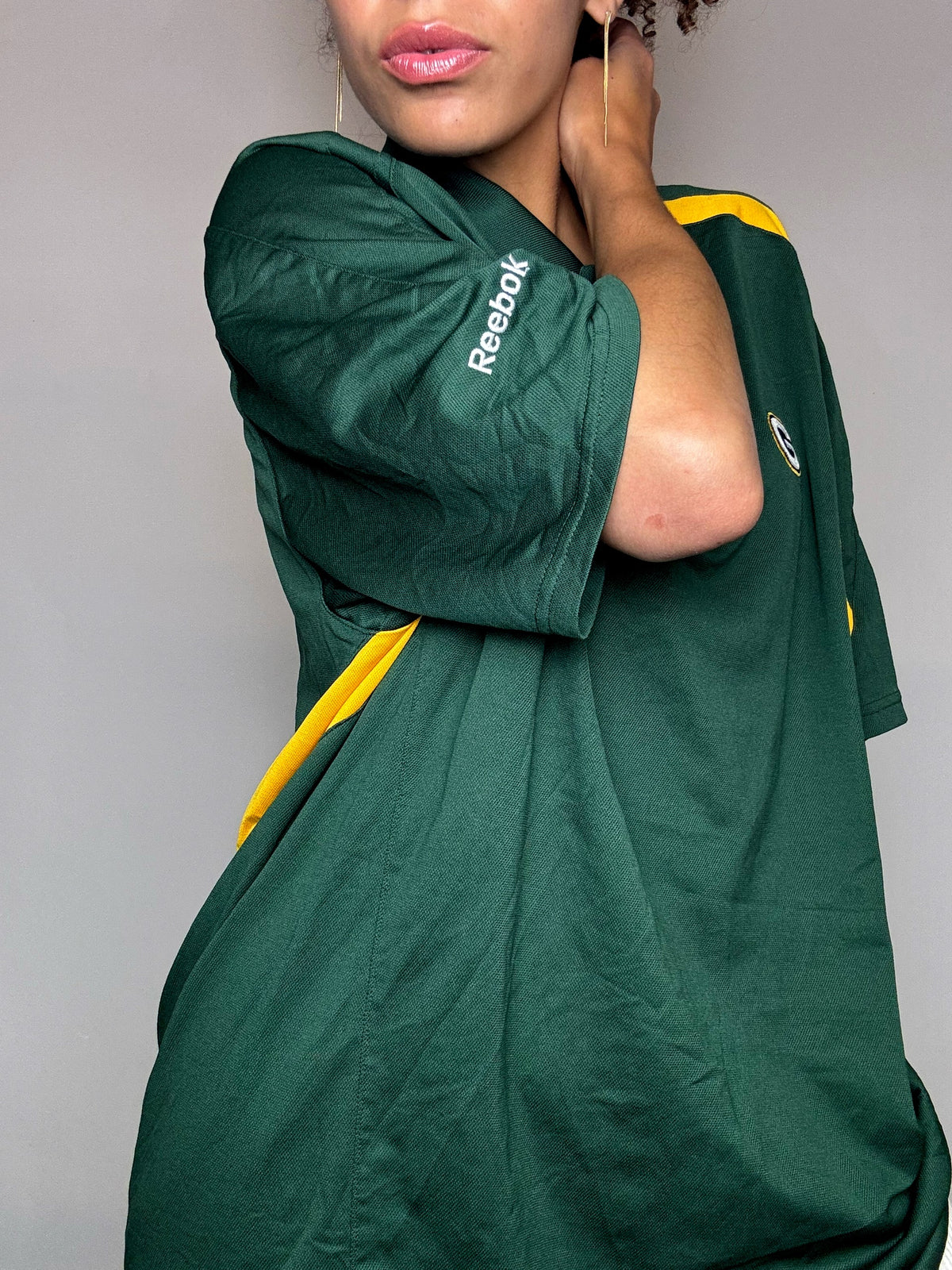 polo de Football americain vert REEBOK x NFL PACKERS L vintage
