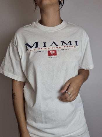 T-shirt vintage blanc Miami M