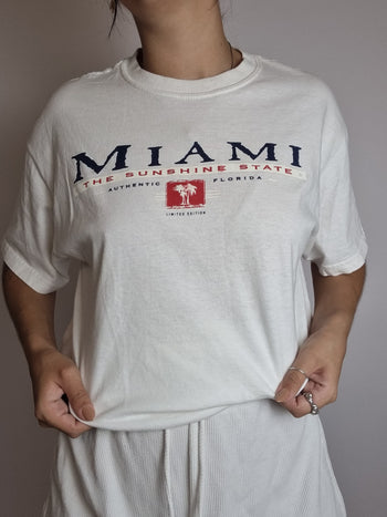 T-shirt vintage blanc Miami M