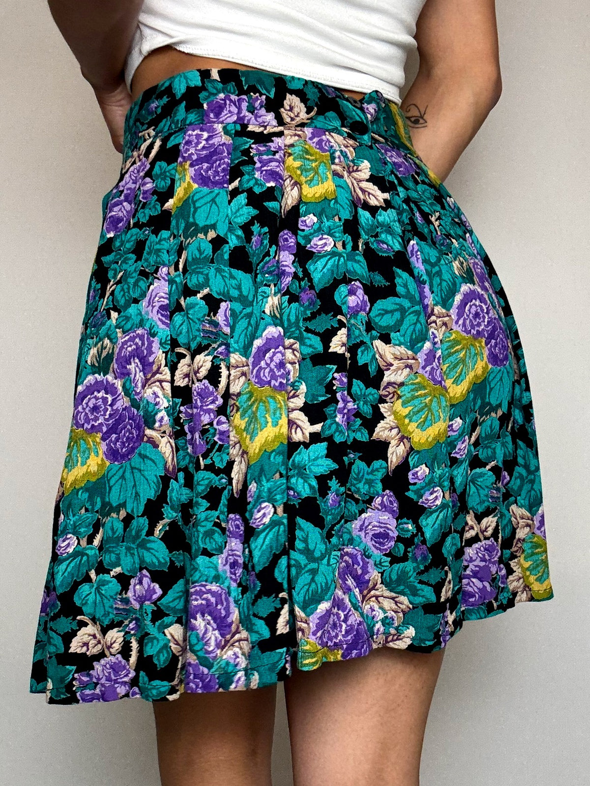 Jupe imprimée fluide multicolore M/L vintage