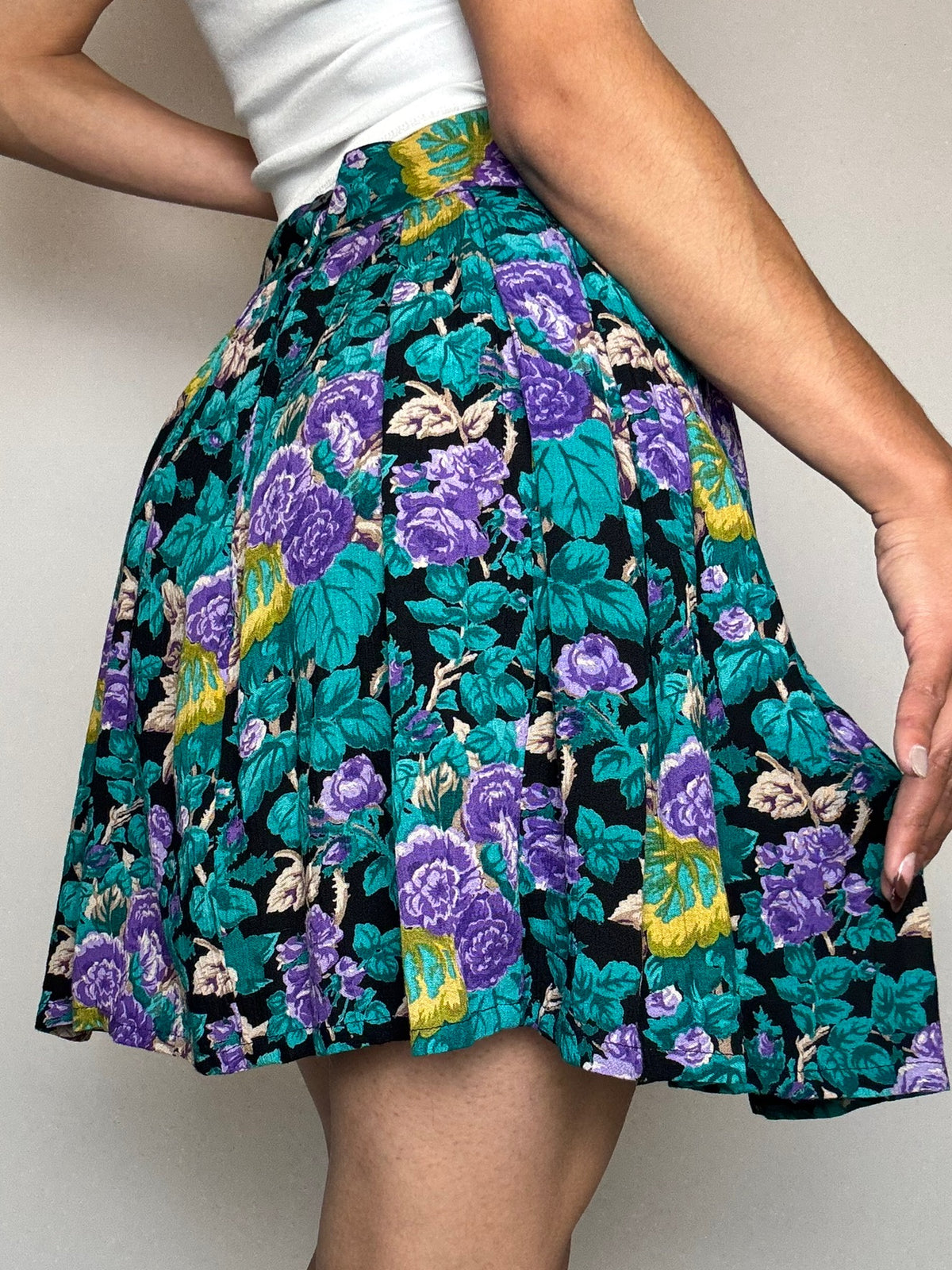 Jupe imprimée fluide multicolore M/L vintage