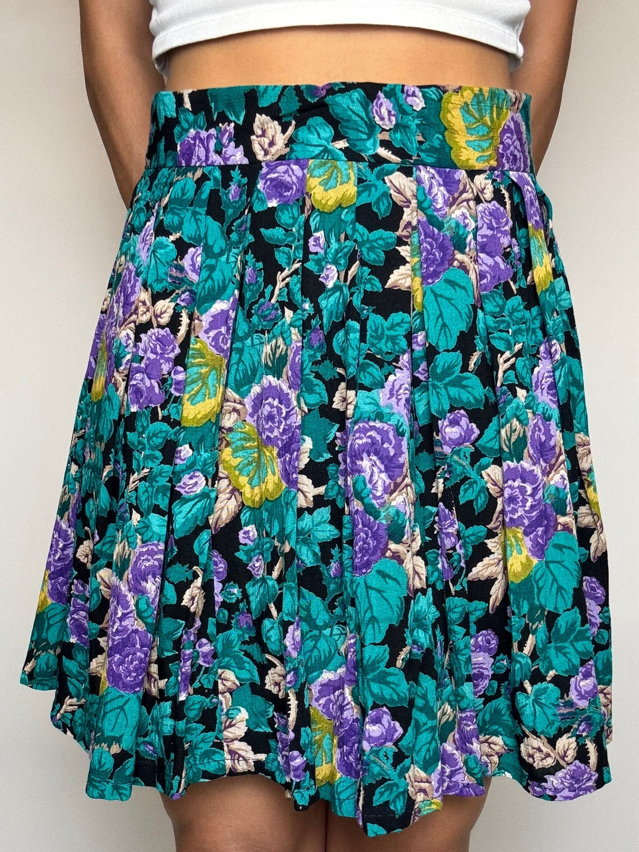 Jupe imprimée fluide multicolore M/L vintage