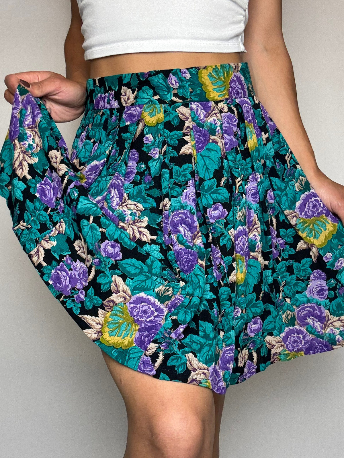 Jupe imprimée fluide multicolore M/L vintage