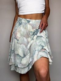 Fließender Rock mit Vintage-Pastellmuster, Größe S