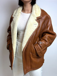 Camel shearling jacket M 