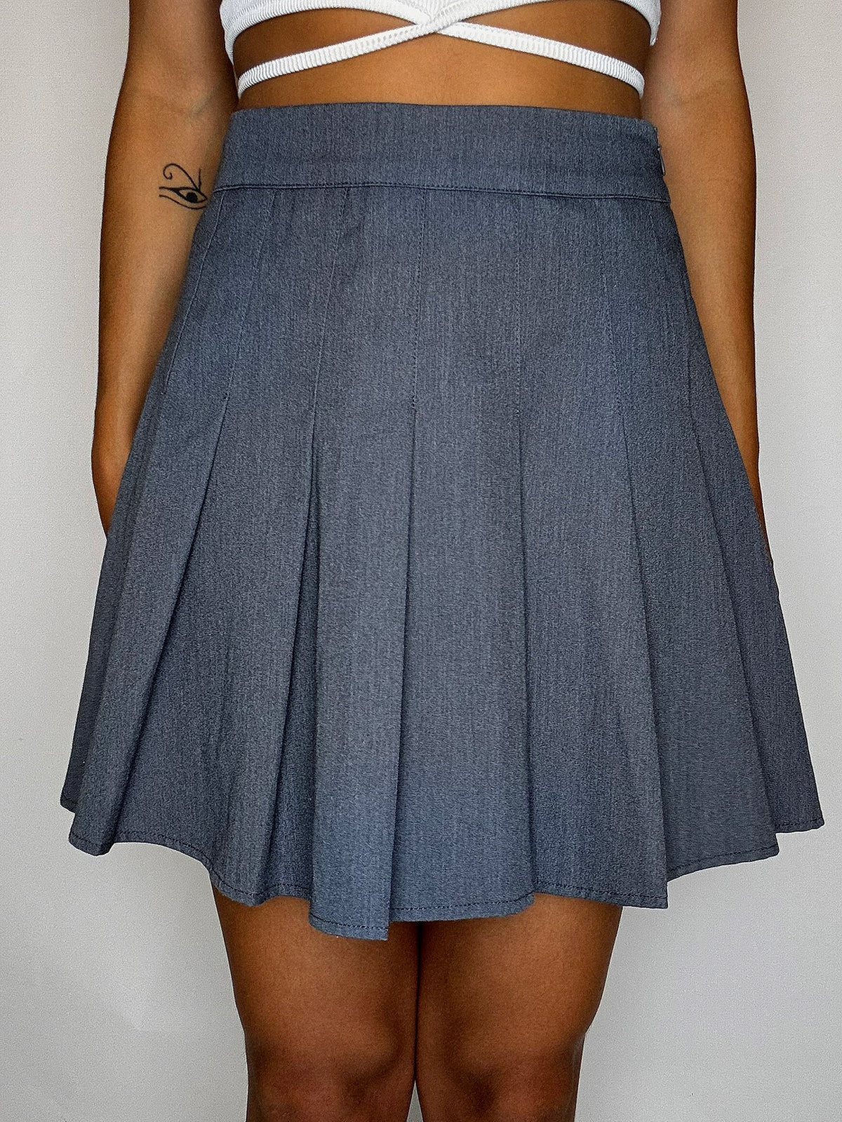 Jupe plissée avec short intégré grise XS/S vintage