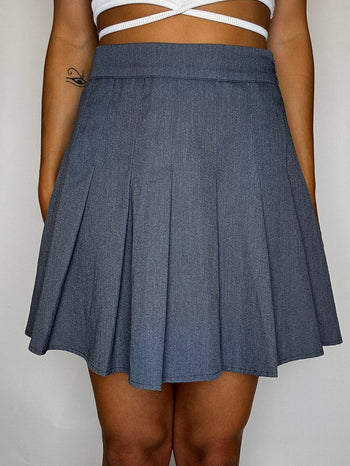 Jupe plissée avec short intégré grise XS/S vintage